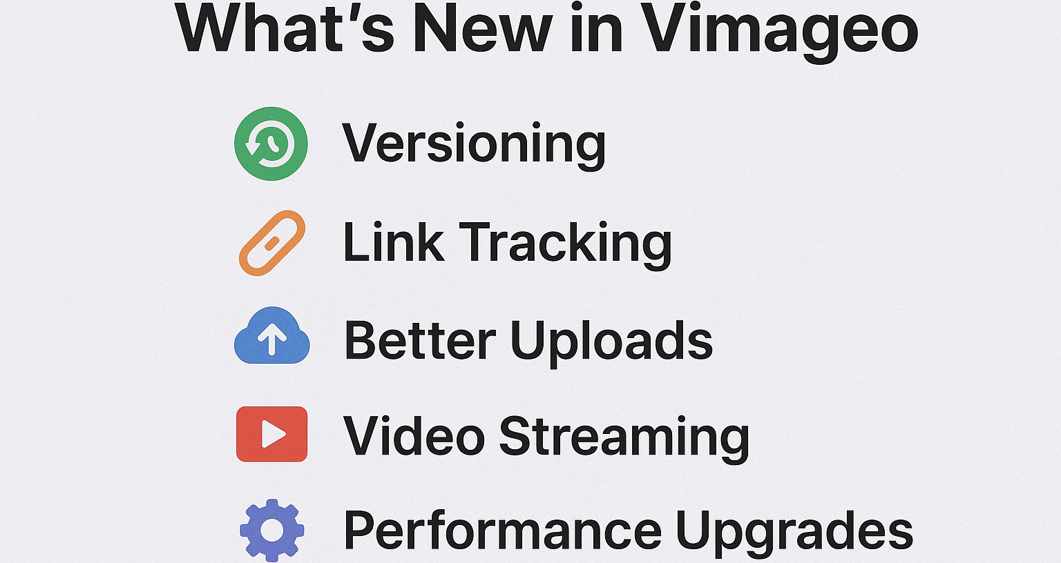 What’s New in Vimageo: Versioning, Link Tracking, Better Uploads & More